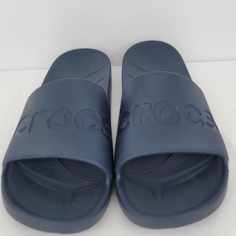 Crocs Baya Slide Navy Blue Men 13 Athletic Comfort Sandals Slip On